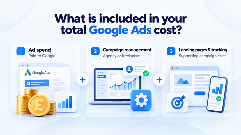 Google Ads cost breakdown including ad spend management and tracking